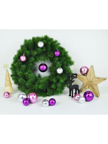 50x Kunststoff Eislack Christbaumkugeln 4+6 cm Kugeln in Violett Flieder Silber