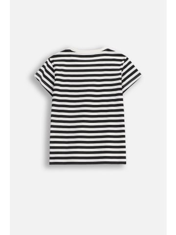 Baumwoll-T-Shirt mit kurzen Ärmeln in schwarz