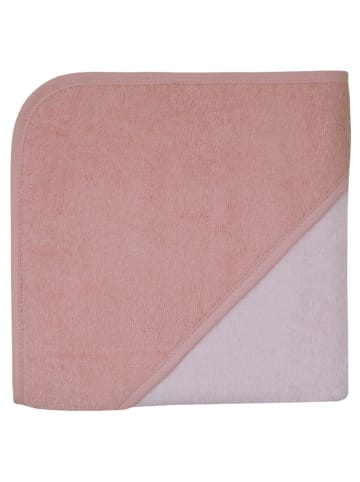 Kapuzenbadetuch 80 x 80 cm - Uni in rosa