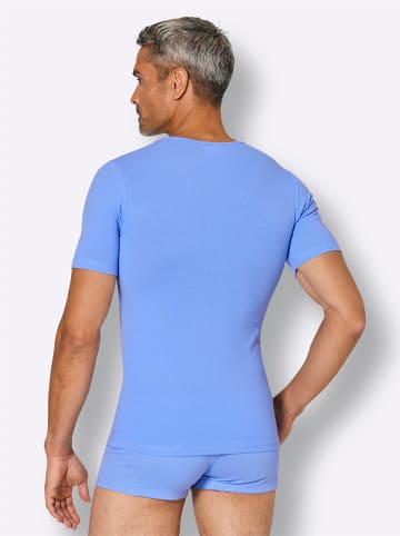Shirt in marine + himmelblau