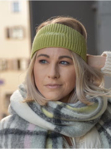 Strick Stirnband mit Logo in Oliv