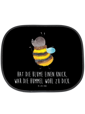 Sonnenschutz Auto Hummel flauschig mit Spruch in Schwarz