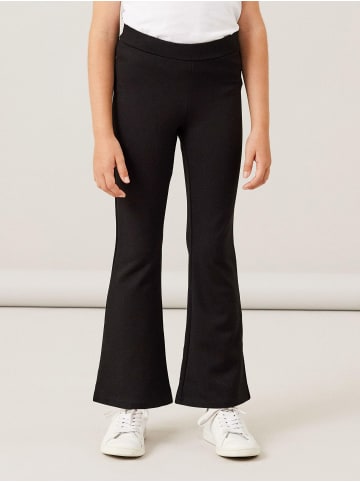 Bootcut Stretch Schlag Stoffhose mit Gummizug NKFFRIKKALI in Schwarz-2