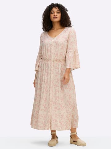 Kleid in elfenbein-rosenquarz-bedruckt