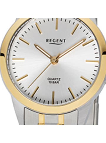 Analog-Armbanduhr Regent Metallarmband silber, gold klein (ca. 29mm)
