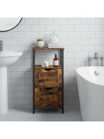 Badezimmerschrank Barnet in Vintagebraun-Schwarz - (B)30 x (H)80 x (T)37 cm