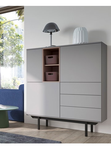 Highboard Inox grau / Jackson Hickory 100 / 40 / 121cm
