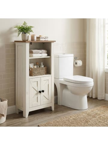 Badkommode Liry in Weiß-Braun - (B)43 x (H)85.5 x (T)21.5 cm
