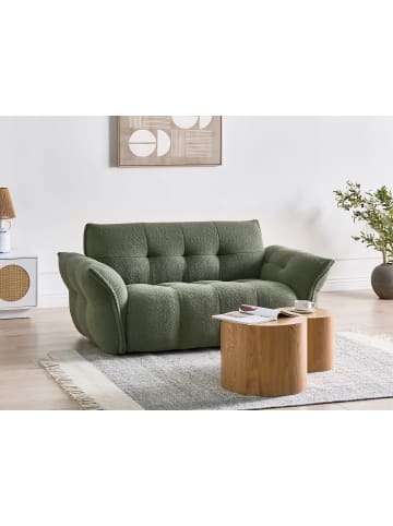 2-Sitzer Sofa HALBA in Grün/Schwarz - (W) 174 x (H) 80 x (L) 85 cm