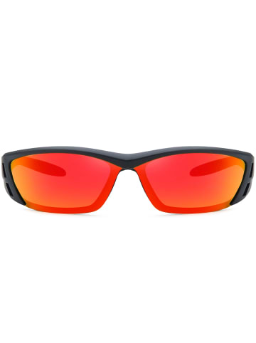 Sport Sonnenbrille in Rot Verspiegelt
