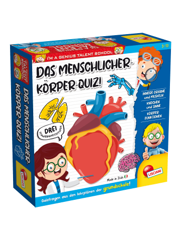 Das Menschlicher-Körper-Quiz Anatomie Biologie Wissen Kinder in mehrfarbig