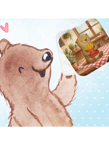 Topflappen Otter Pommes Design ohne Spruch in Weiß