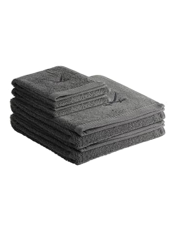 4-teiliges Set: Handtuch Frottier-Serie "Classic" in Anthrazit