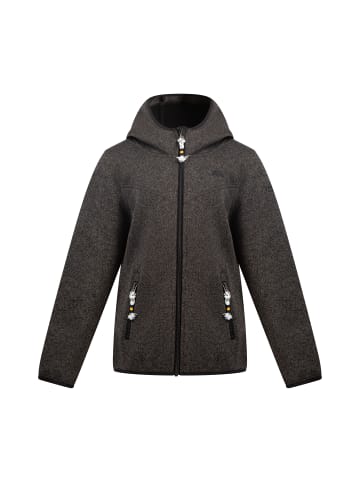 Mädchen Strickfleecejacke in Grau Melange
