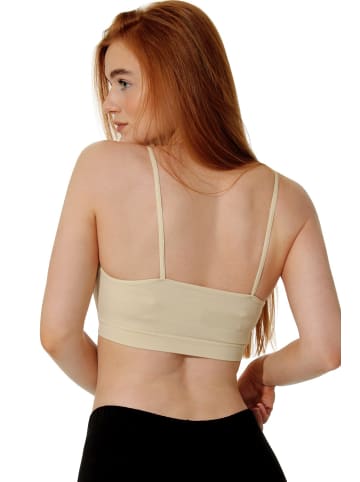 Spaghetti Bustier 3er Set Seamless - Sport BH in skin