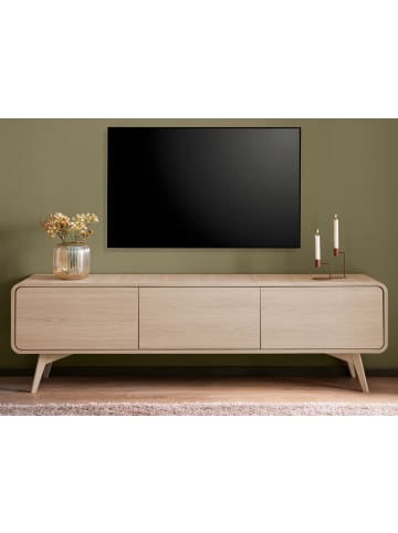 TV-Lowboard Eiche natur skandinavisch 180 cm, TV Unterteil mit Push-to-Open