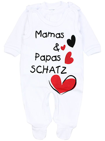 Baby Strampler Set mit Spruch in rot/weiß