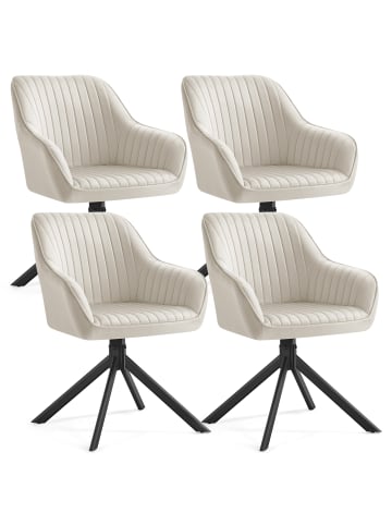 4er-Set: Esszimmerstuhl Tyra in Beige-Schwarz - (B)60 x (H)81.5 x (T)58 cm