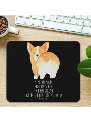 Mousepad Corgi Po mit Spruch in Schwarz