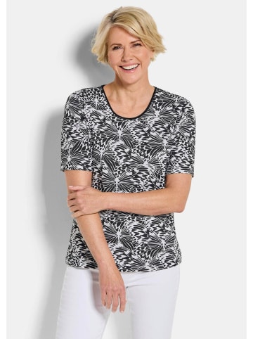 Kurzgröße:  Cityshirt mit Schmetterlings-Motiv in schwarz / weiß / gemustert
