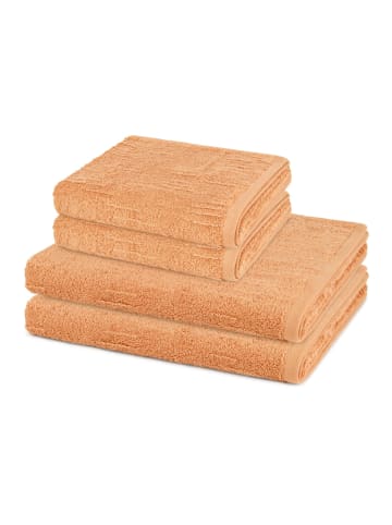 2 X Handtuch 2 X Duschtuch im Set Premium in Caramel