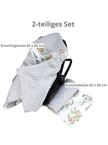 Baby Einschlagdecke für Autositz 2er SET in braun/grün