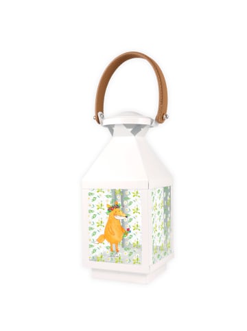 Windlicht Fuchs Blumen ohne Spruch in Transparent