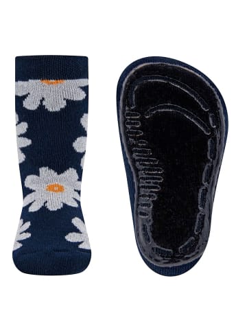Stoppersocken Blumen in navy