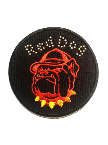 Angry BulldogApplikation Bügelbild inRot