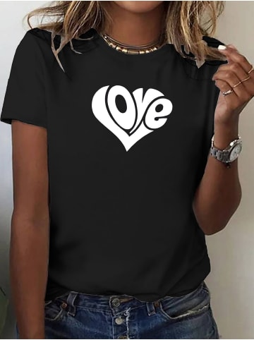 T-Shirt Herz Love SCHWARZ-Weiss