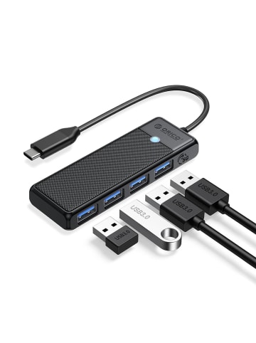 PAPW4A-C3 USB-Hub mit 4 Anschlüssen (4x USB-A 3.0, 0,15 m Kabel)