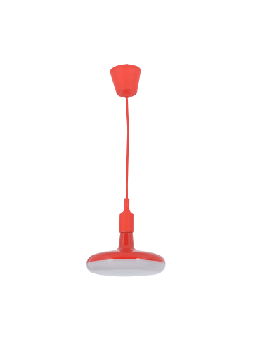 LED Pendelleuchte "UFO" in rot - (L)22 cm x (B)22 cm x (H)120 cm - EEK F
