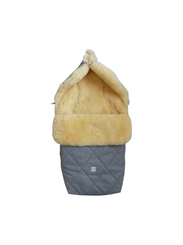 Lammfell - Kinderwagen Fußsack Coosy light grey melange