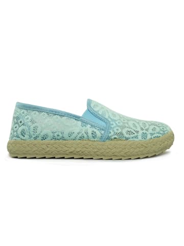 Espadrilles "Cool Flowers" in Hellblau