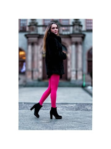 Blickdichte und warm 60 DEN Mikrofaser Strumpfhose ohne Muster in Pink