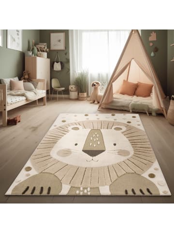 Kinderteppich Löwe Kinderzimmer in Beige