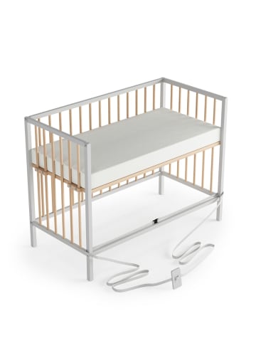 Beistellbett mit Matratze & Umbauseite - weiß/natur - Dreamy 4 in 1 Bett