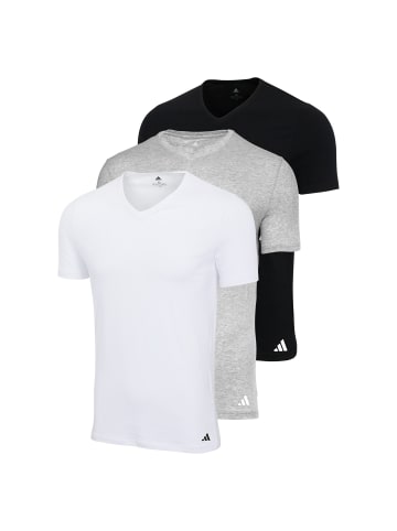 T-Shirt 3er Pack in Weiß/Schwarz/Grau