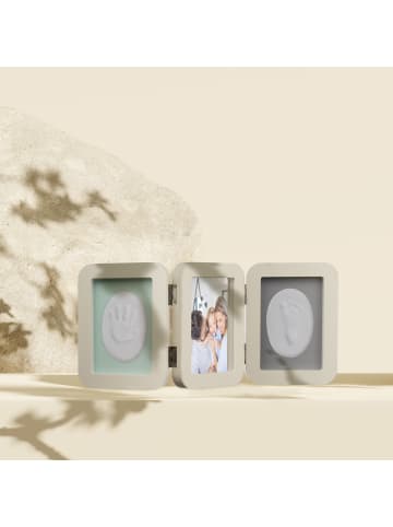 Baby Gipsabdruck Set mit Bilderrahmen in Creme - (B)49 x (H)21 x (T)2,5 cm