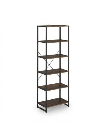 Standregal in Schwarz/ Braun - (B)50 x (H)180 x (T)35 cm