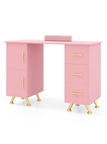 Maniküretisch mit Schubladen in Rosa