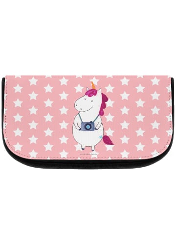 Kulturtasche Einhorn Fotograf ohne Spruch in Rot Pastell