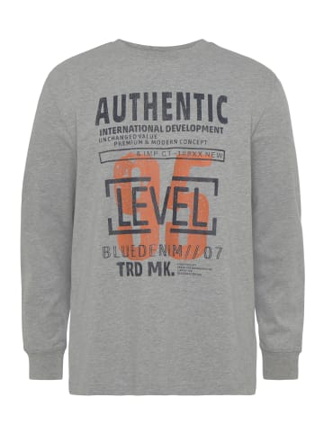 Langarmshirt in mittelgrau-melange