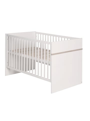 Babybett Moritz 70 x 140 cm - aus Holz - Weiß / Luna Elm
