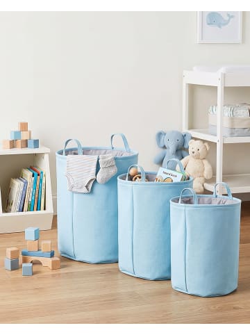 3er-Set Wäschekorb ARCHA in Blau/Grau