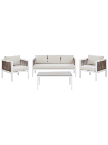 4-tlg Sitzgruppe BORELLO in Weiß/Braun/Beige