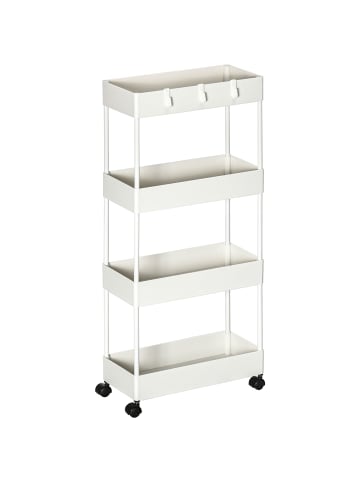 Küchenwagen in Weiß 40L x 19B x 90H cm