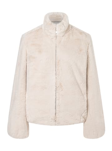 kurze, Flausch-Teddyjacke in powder cream