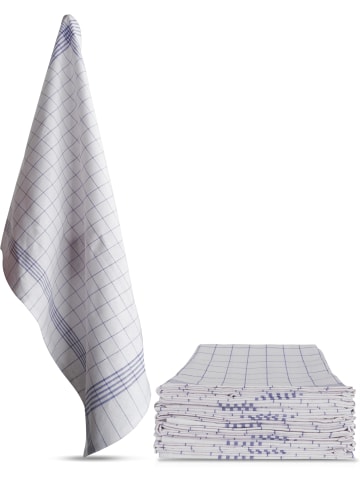 10 Geschirrtücher Classic in Weiß/Blau