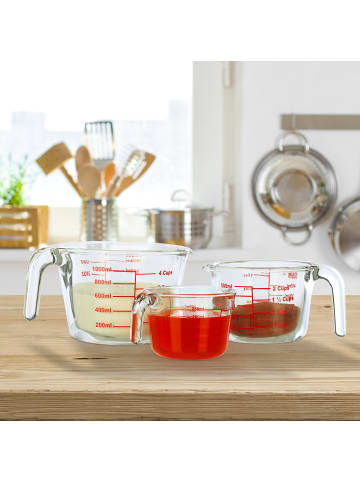 3tlg. Messbecher Set in Transparent